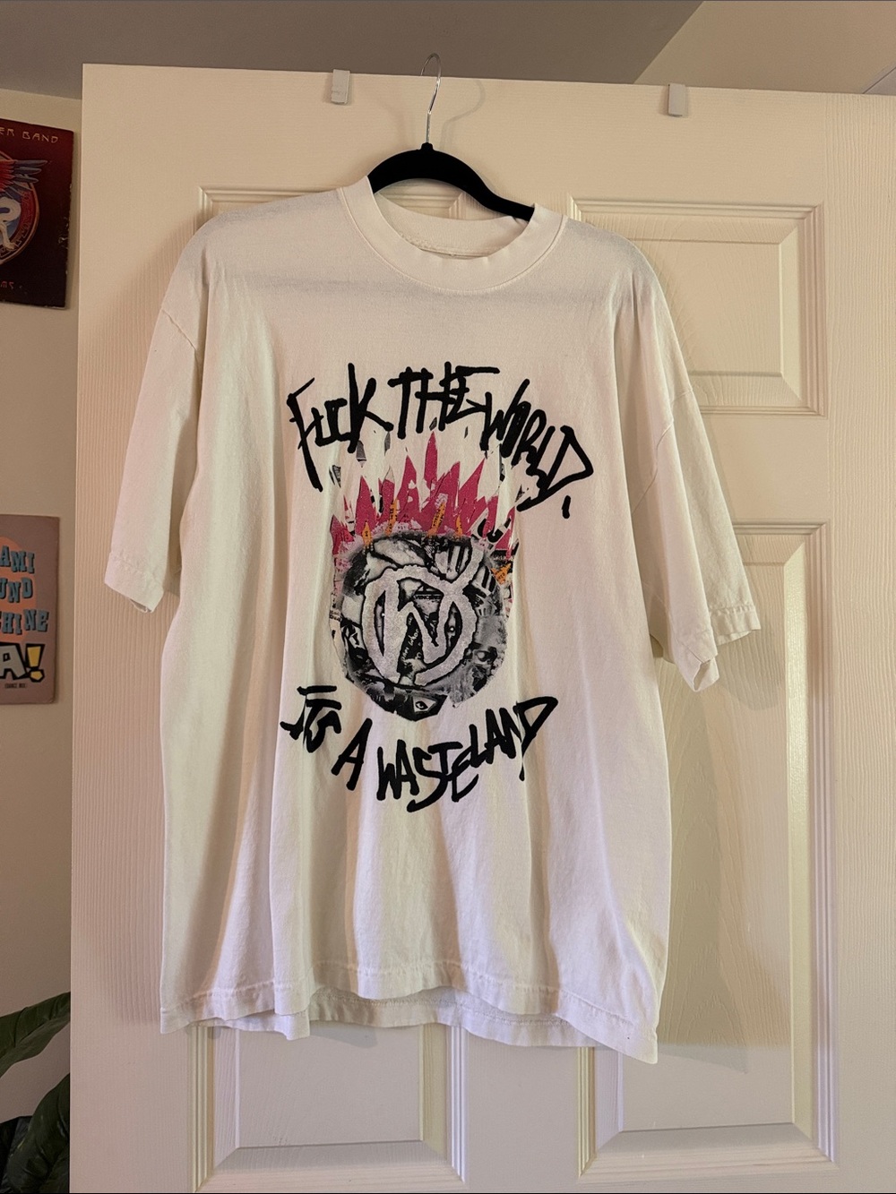 BRENT FAIYAZ MERCH!!! Lost White Short-Sleeve Tee with Pink and Black Graphic